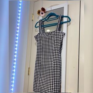 Mid Thigh Checkered Dress with Ruffles